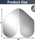 Heavy Duty 2 Piece Stainless Steel Boat Bow Guard With Strong Adhesive Rust Proof Keel Protector size diagram 9in x 8.85in