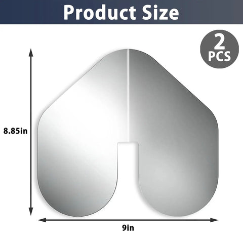 Heavy Duty 2 Piece Stainless Steel Boat Bow Guard With Strong Adhesive Rust Proof Keel Protector size diagram 9in x 8.85in