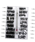 Miniature Screw Kit For Glasses, Watches And Electronics With Countersunk Round Head Screws In A Handy Lightweight Portable Storage Case