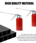 Top Shelf Cold Rolled Steel Hand Pump Oil Cans, 2 Pack Leak Proof 200 Milliliter Portable Grease Lubricator for Cars and Motorcycles.