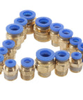 Pneumatic Quick Connect Fittings Kit 16Pcs PC Thread Straight Tube Connectors Crimp Fittings For Air Tools Hose Repair And Supply Pro Grade For Industrial And Workshop Use With Leak Free Connection, brass fittings