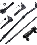 Front 6 Piece Drag Link And Tie Rods Kit For 97 06 Jeep Wrangler Upgrade With Outer Drag Link, Front Tie Rods And Adjusting Sleeves, Heavy Duty Steering Repair, Easy Install For Off Road Ready Beefed Up Performance.