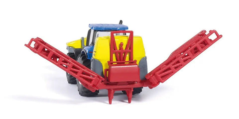 New Holland Tractor With Kverneland Crop Sprayer 1 To 87 Scale Metal And Plastic Blue Folding Boom Farm Toy rear view
