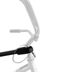 Universal Top Tube Bike Rack Adapter for Cars showing adjustable cross bar mount in detail with pin lock mechanism