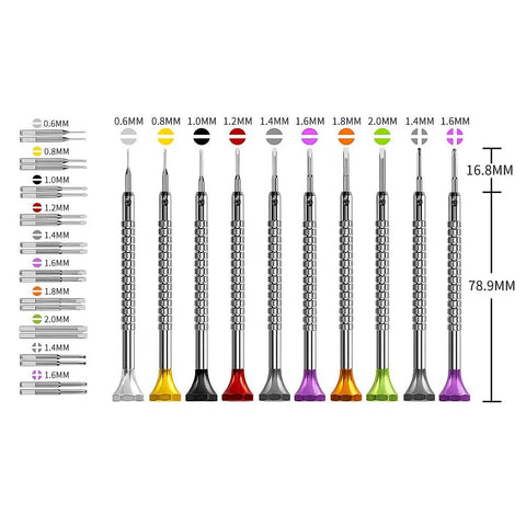 10 Pcs Precision Slotted And Phillips Watch Screwdriver Set With 20 Extra Replacement Blades Handy DIY Watch Repair Tools