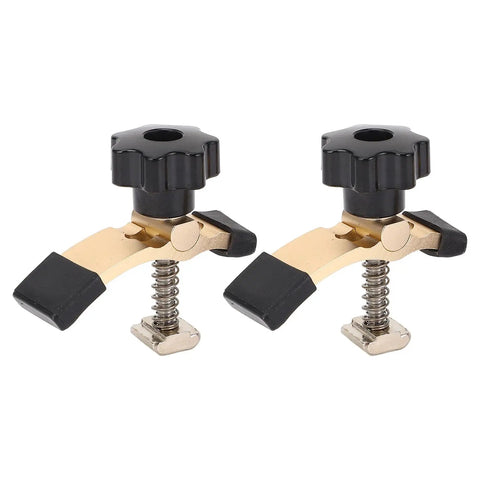 Heavy Duty Aluminum Alloy Press Plate Clamp Set For CNC Router And Engraving Machine T Track Hold Down Clamps With Protective Sleeves 2PCS, close-up view.