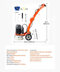 10 Inch Electric Concrete Floor Grinder Walk Behind Polisher With 1.7HP Brushless Copper Motor 1300W 1720 RPM For Fast Smooth Floor Prep