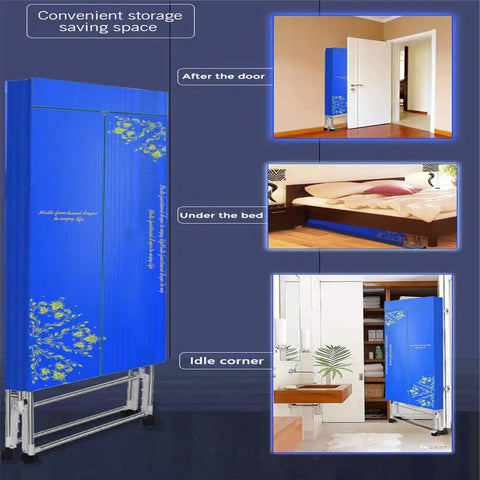 Portable Clothes Dryer With Remote Control 110 To 240V Foldable Electric Drying Machine, compactly stored in home spaces.