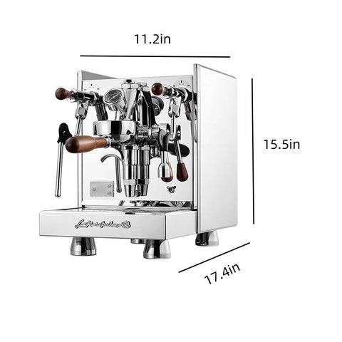 Barista Grade Semi Automatic Espresso Machine With E61 Brew Head And Rotary Pump PID Temp Control Stainless Steel Build