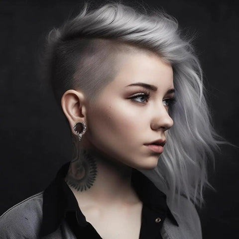 Person wearing Dope Double Flared Ear Gauges 00G 10Mm Wearable Part 10Mm 12Mm Flared Ear Tunnels Stainless Steel Flesh Expander Piercing Stretchers