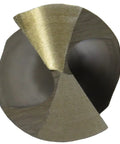 Close-up view of a gold oxide coated M35 cobalt drill bit from the Hard As Nails M35 Five Percent Cobalt Drill Bit Set.