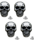 Kickass Punk Skull Screw Back Brass Rivets For Leather Crafting Hardware Dope Set For DIY Bag Hat Shoe Jacket Belt Motorcycle Gear Upgrade, 4 heavy-duty skull rivets with screw backs.