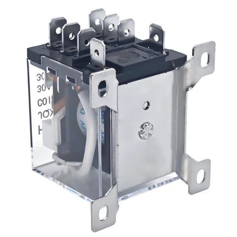 Heavy Duty 12V DC Relay Pack of 2 With 8 Pin Coil, 30A DPDT, 2NO and 2NC Contacts, Flame Retardant Housing, side view