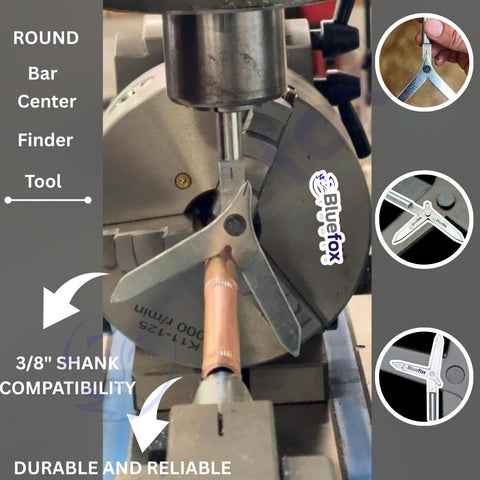 Round Bar Center Finder Tool for Milling Machines With Three Eighths Inch Shank No Fuss Setup For Precise Round Workpieces