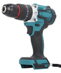 Badass 18V Cordless Drill With Dual Variable Speed Levers And Knockout High Torque Output For Everyday Repairs And Real World Workshop Tasks Plus Rechargeable Battery side view showing dual levers and metal chuck.