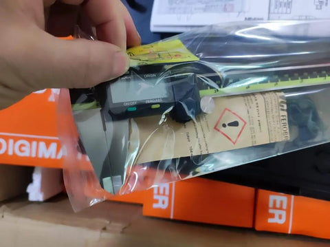 8 Inch Digital Caliper With Digimatic Absolute Encoder, 0.0005 Inch Resolution, IP65 stainless steel, packaged view