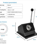 Heavy Duty 1 Inch Circle Punch Cutter Button Maker For Paper Craft And Diy Projects with size chart and dimensions