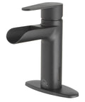 Touchless 4-Inch Centerset Matte Black Bathroom Faucet With Motion Sensor, Works With 1 Or 3 Hole Sinks, Optional Deck Plate