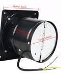 Rear view of 6 Inch Through Wall Exhaust Fan For Kitchen Bathroom Toilet Bedroom Living Room Office 110V with wiring exposed.