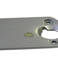 Pro Grade Quarter Turn Spring Back Plates For Sheet Metal And Auto Door Panel Fastening, flat grey metal plate, 1.5 inch wide by 2 inch long.