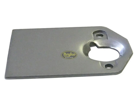 Pro Grade Quarter Turn Spring Back Plates For Sheet Metal And Auto Door Panel Fastening, flat grey metal plate, 1.5 inch wide by 2 inch long.