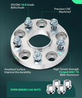 20mm 5x4.5 Wheel Spacers Adapters Set For Honda Cars 64.1mm Hub Bore 12x1.5 Studs 5 Lug Fitment with diagram details