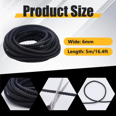 WEBEEDY black braided graphite compression packing, 6mm wide x 5m long, for mechanical seals and pump valves