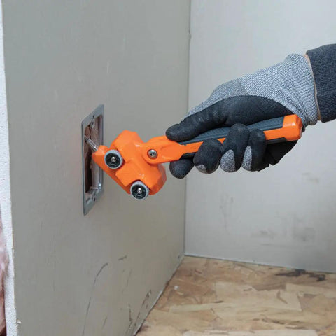 Hand using Pro Grade Magnetic Wire Puller For Behind Walls And Tight Spaces With Rare-Earth Magnets, Stainless Steel Leader