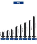 Heavy Duty 304 Stainless Steel Sheet Metal Screws With Slick Black Coating And Torx Driver Bit Included For No Sweat Rust Protection On Tough Outdoor And Construction Jobs Anywhere displayed in various sizes.