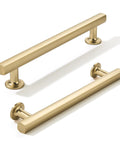 10 Pack 5 Inch Center To Center Champagne Bronze Satin Brass Cabinet Pulls shown on white background