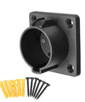 EV Charger Holder Wall Mount For SAE J1772 Connector shown with screws, space saving indoor outdoor dock for electric vehicle charger.