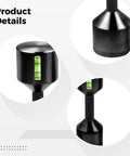 Close-up of Beefy 2-Piece Aluminum Flange Alignment Dowel Pin Set with Foam Spirit Level and adjustable height feature