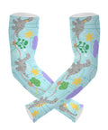 Dope Dinosaur Print UV Arm Sleeves With Anti Slip Ice Silk Cooling Covers, 44 cm size, unisex fit for sun protection.