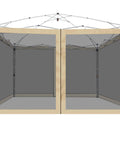 Replacement Mosquito Netting For 10x10 Pop Up Canopy Gazebo Mesh Sidewalls For Patio Backyard Camping And Outdoor Use Net Only Frame Not Included Beige.