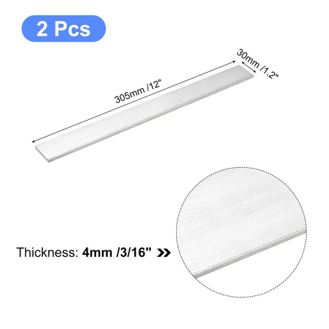Square Aluminum Flat Bar Set Of Two 6061 Aluminum Alloy Three Sixteenth Inch Thick By One Point Two Inch Wide Twelve Inch Long