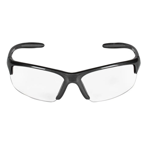 Equalizer Safety Glasses With Gunmetal Frame And Clear Lenses, High Impact ANSI Z87.1 Eyewear, 12 Pack Case, Polycarbonate Lenses Blocking 99.9 Percent UVA UVB UVC, All Day Indoor Protection
