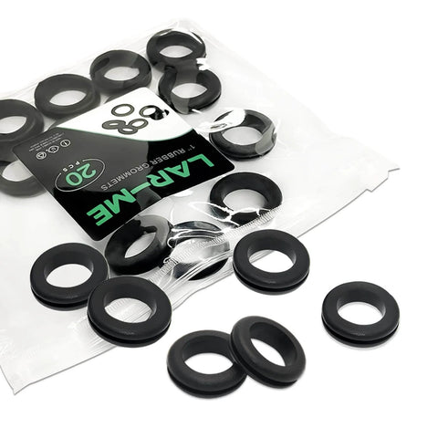 One Inch Outer Diameter Rubber Grommets With Three Quarters Inch Inner Diameter, Twenty Pieces For Wiring Cables Plugs And Automotive Use