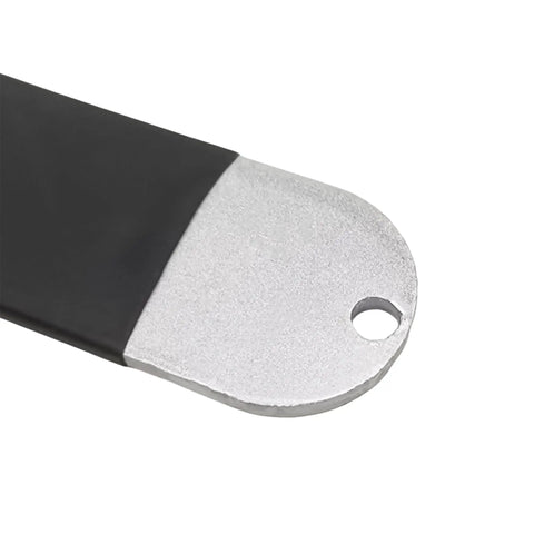 Close-up of Heavy Duty Steel Wrench To Knock Loose Stubborn Wing Nuts Without A Sweat Fits Sku 16741 compact build with silver finish.