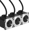 Three Pack Nema 23 Stepper Motors 2 Phase 1.8 Degree High Torque Bipolar 1.3Nm 184 Oz In 55mm Body with cables and shafts