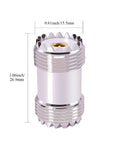 Three Pack Double Female UHF PL259 SO239 Coax Adapter Set For CB Ham Radio Antennas And SWR Meters 50 Ohm Copper Nickel Gold Plated Connectors