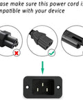 Compatibility diagram for Heavy Duty 18 AWG AC Power Cord For Korg M3 And M361 Synthesizers And Keyboard Workstations, IEC C5