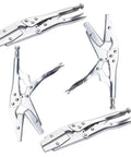 10 Inch Radiator Hose Clamp Pliers Set 4 Pack Heavy Duty Self Locking Pinch Off Tool for Automobile Radiator Pipes Fuel Hoses Water Vacuum Lines With Rotating Jaw for Parallel Clamping and Even Pressure Distribution.