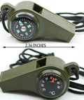 3 In 1 Emergency Survival Gear Whistle Compass Thermometer With Lanyard For Outdoor Camping And Hiking Waterproof And Durable
