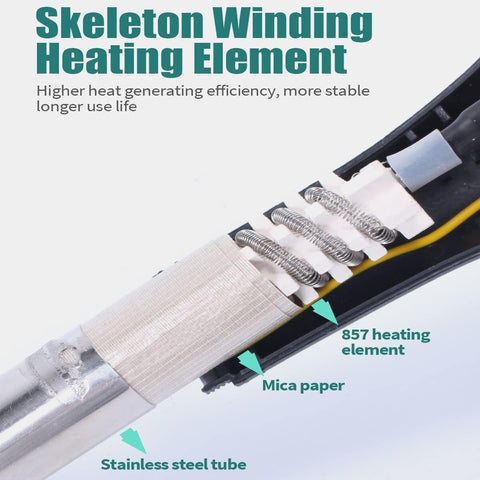 Close-up of a skeleton winding heating element with mica paper in the 2 In 1 Rework Station For SMD Soldering And Hot Air Rework.