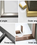 Heavy Duty Stainless Steel Floor Cable Cover With Self Adhesive Backing showing various angle fittings: flat, outer, and inner.