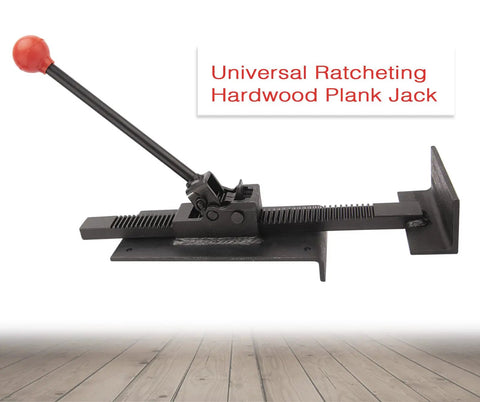 Flooring Jack Tool For Hardwood And Laminate Installations, wood floor positioning jack with ratchet for hands-free nailing.