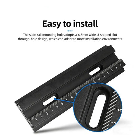 Heavy Duty Dovetail Translation Stage X Axis Linear Guide Slide Micro Positioning Platform showing U-shaped slot and measurement scale.