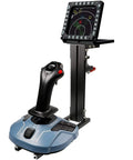 Beefy Desk Mount For Flight Sim Joysticks Throttles And HOTAS Systems Ready To Rock Your Setup Fits Logitech X56 X52 X52 Pro Thrustmaster T Flight HOTAS T16000M TCA And More showing mounted joystick and screen attachment.