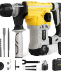 Heavy Duty 1-1/4 Inch SDS Plus Rotary Hammer Drill For Concrete And Stone, 12 Amp Electric Tool with accessories and case