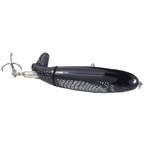 Plopping Minnow Topwater Lure Set 90mm 110mm 130mm For Bass Floating Whopper Popper Crankbait Swimbait Plopper With Heavy Duty 3X Hooks And Extreme Buoyancy For Big Game Offshore Fishing, black lure with silver accents